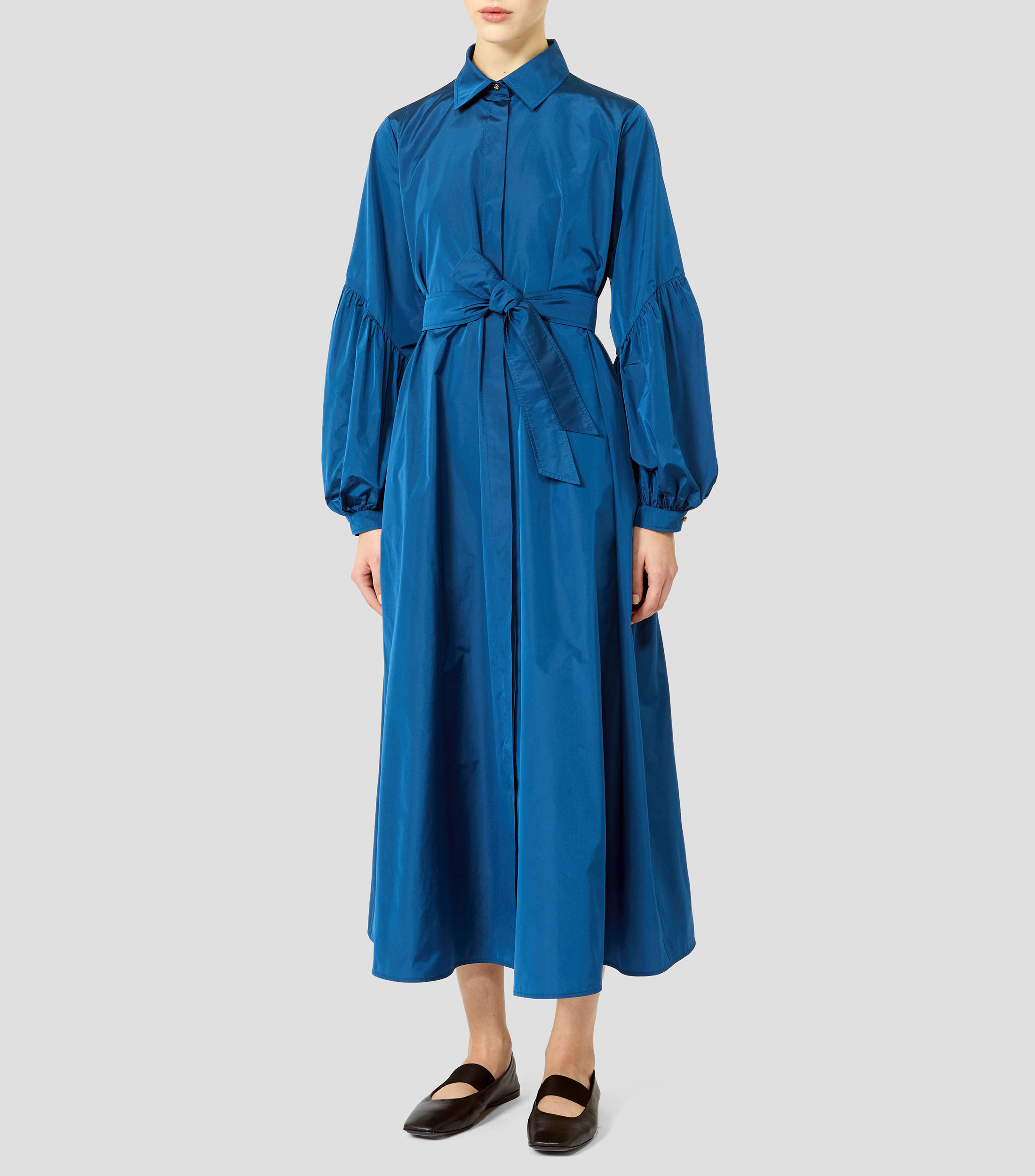Vestido camisero largo con manga larga Baruffa liso Mujer